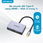 Cáp chuyển đổi 2 trong 1 USB-C ra HDMI/VGA Mindpure HU003 thumbnail