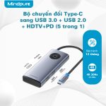 Bộ Hub chuyển đổi USB-C ra USB3.0/USB2.0*2/HDMI/PD Mindpure HU014 thumbnail