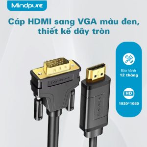 Cáp chuyển đổi HDMI to VGA Mindpure AD037