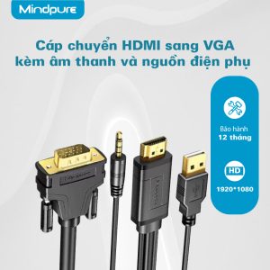 Cáp chuyển đổi HDMI to VGA Mindpure AD038