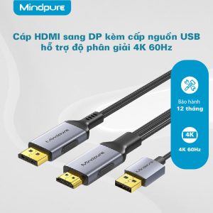Cáp chuyển đổi HDMI to DP Mindpure AD063