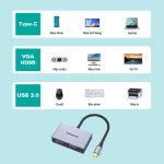 Cáp chuyển đổi 4 trong 1 USB-C ra HDMI/VGA/USB3.0/PD Mindpure HU005 thumbnail