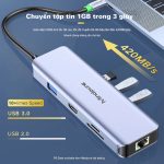 Bộ Hub chuyển đổi USB-C ra USB3.0*3/HDMI*2/3.5AV/VGA/PD/SD/TF/RJ45 Mindpure HU012 thumbnail