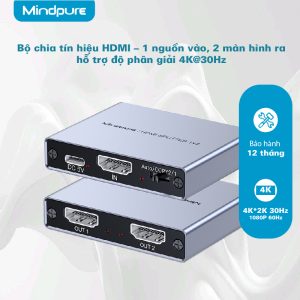 Bộ chia HDMI 1 vào 2 ra Mindpure SW006