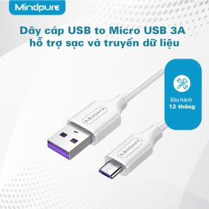 Dây cáp USB to Micro USB 3A Mindpure US026