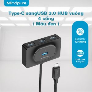 Bộ chia USB Type-C sang 4 cổng USB3.0 Mindpure US021