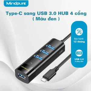 Bộ chia USB Type-C sang 4 cổng USB3.0 Mindpure US023
