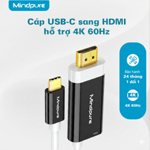 Cáp chuyển Mindpure LX10685 USB Type C sang HDMI dài 2m hỗ trợ 4K (60Hz)